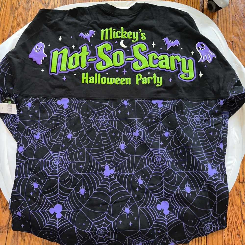 Disney Parks Spiderweb mickeys not so scary Halloween long sleeve tee large 2023